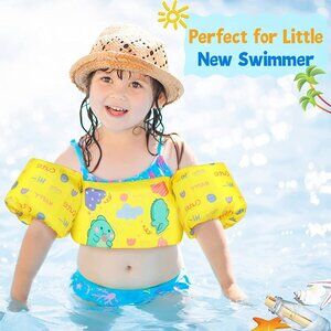 HeySplash | Yellow Dino Swim Life Jacket Vest | Size 20-30 lbs